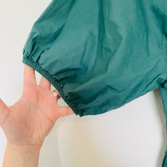 Peter‎ Som Green Puff Sleeve Tiered Mini Dress 10 - Picture 9 of 9